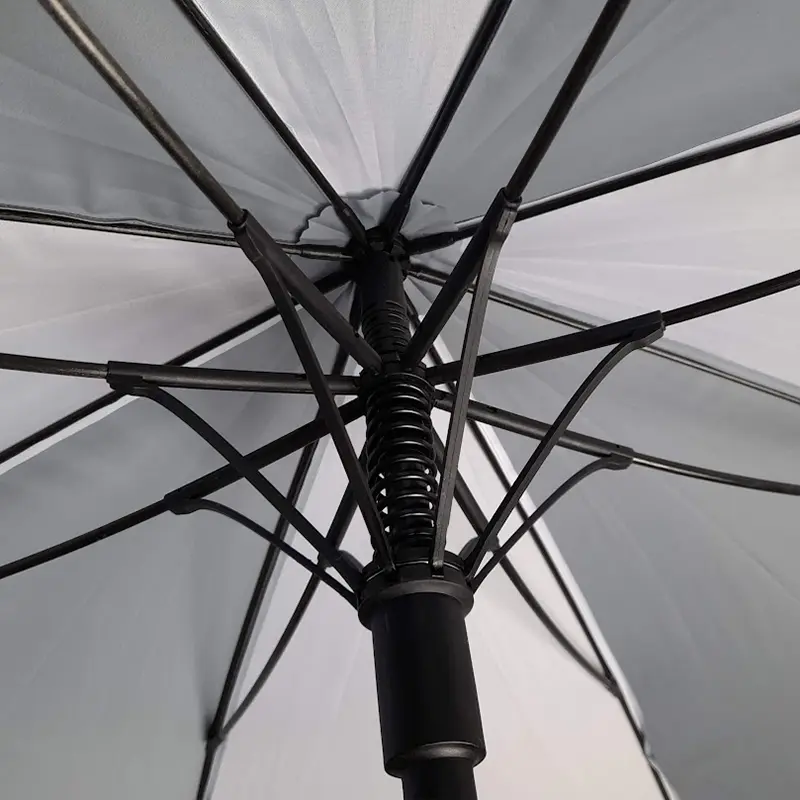 Grey & White Panel Promotional Umbrella For Printing. Frame.