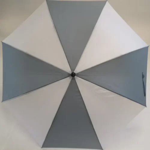 Grey & White Panel Promotional Umbrella For Printing. Top.
