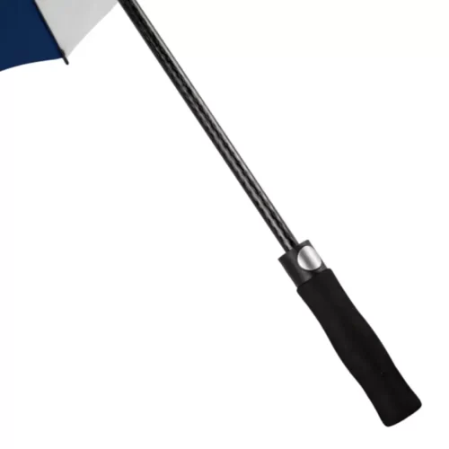 Golf umbrella for promotional printing - Navy & White. Handle.