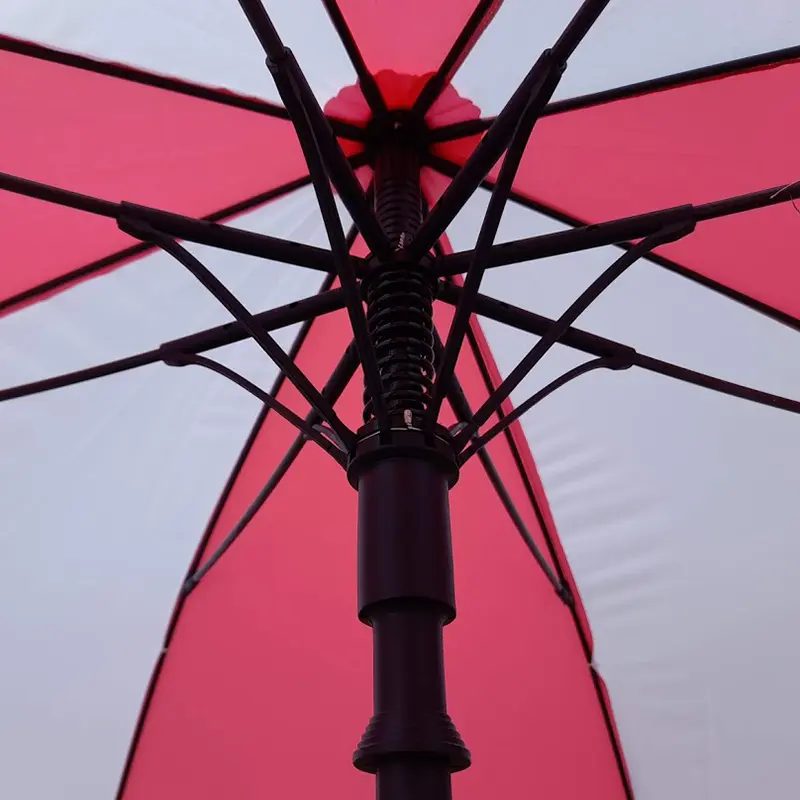 Pink & White Golf Umbrella for promotional printing. Frame.