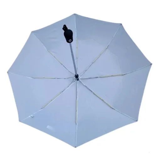 White foldable compact umbrella for printing. Frame.