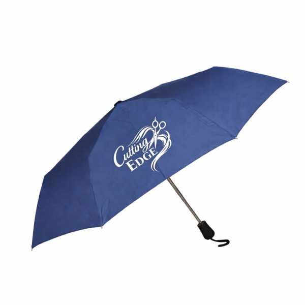 Navy blue compact folding umbrella with auto open and close feature