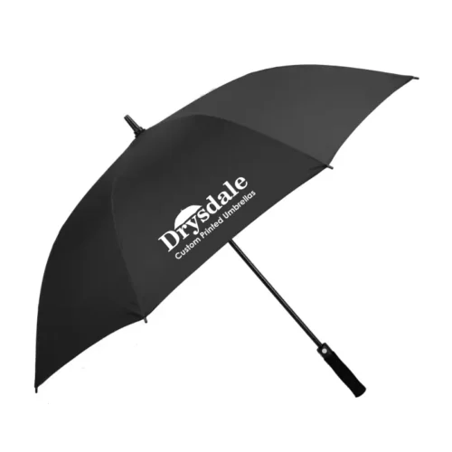 Golf umbrella, black. One Colour Print onto either 1, 2 or 4 canopies.