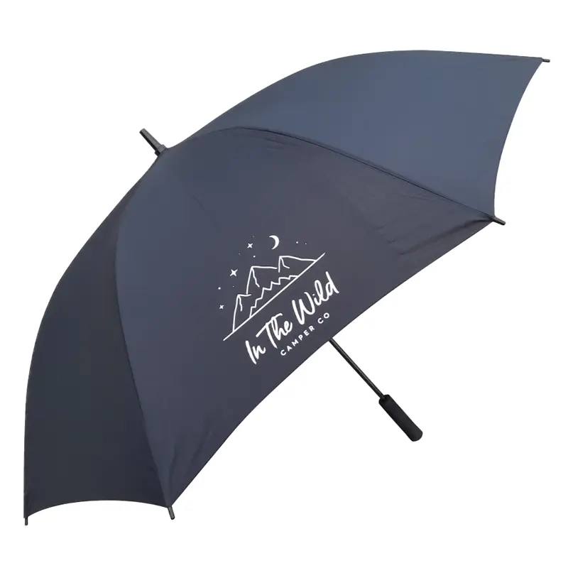 Golf umbrella, black. One Colour Print onto either 1, 2 or 4 canopies.