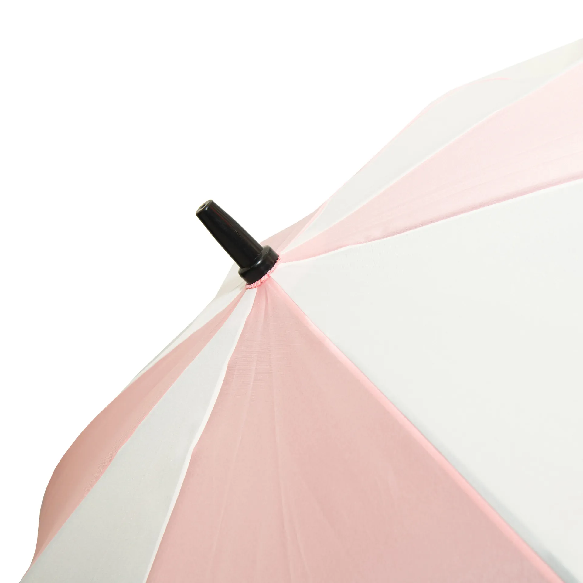 pink_white_top Custom branded promotional umbrella - no minimum order. Pink and white panel golf umbrella.