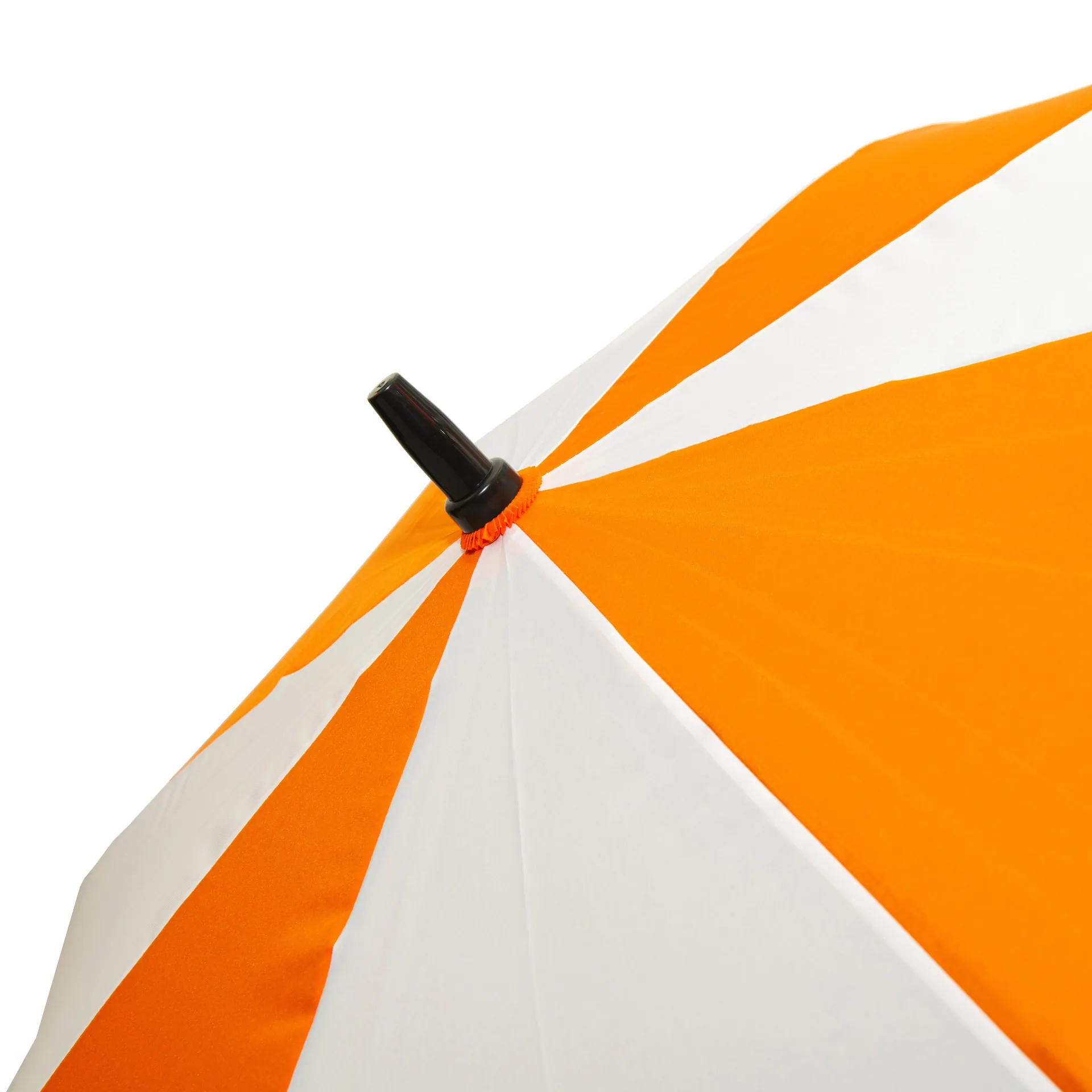 orange_white_top Custom branded promotional umbrella - no minimum order. Orange and white - top.
