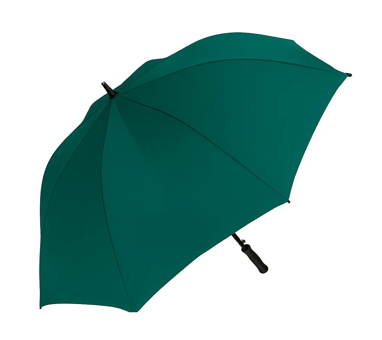 Dark green panel umbrella. Promotional.