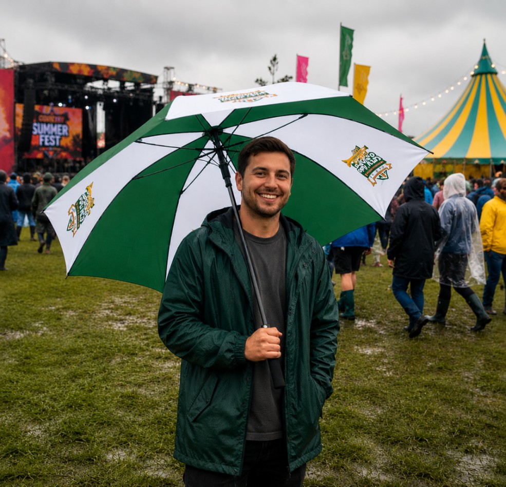Green & White Custom Printed Golf Umbrella at Festival green-white-custom-printed-golf-umbrella-festival.jpg