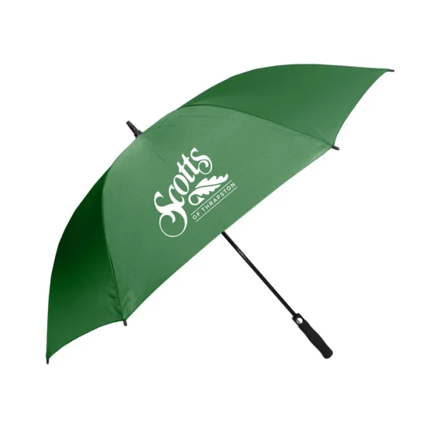 Green branded golf umbrella custom printed DX-1 large canopy corporate branding