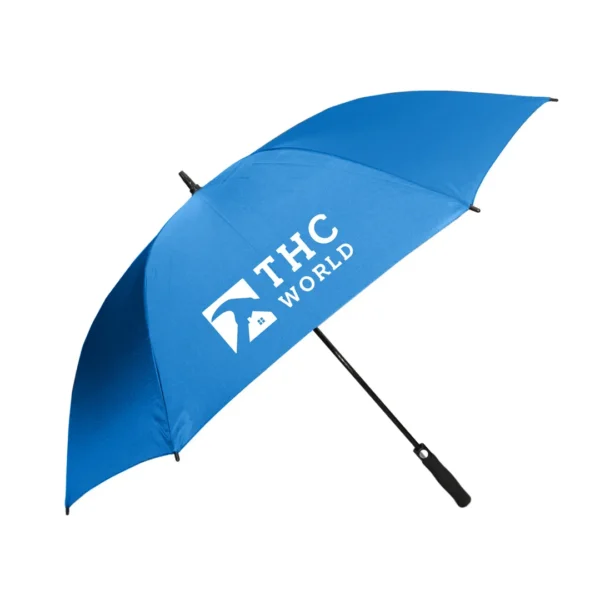 Royal blue branded golf umbrella custom printed DX-1 large canopy