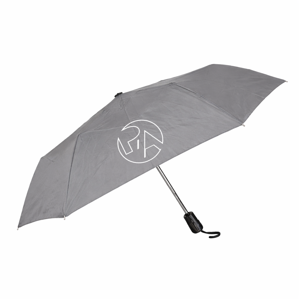 Grey compact folding umbrella with auto open and close